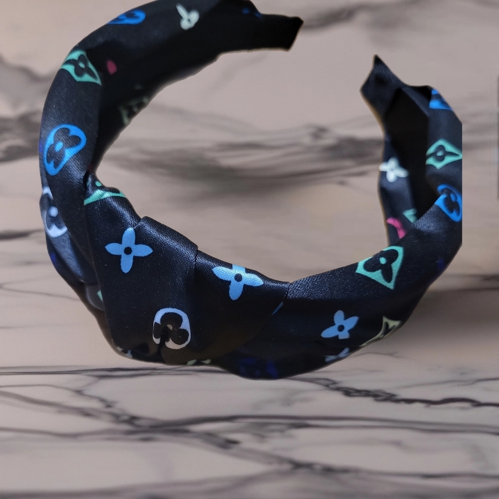 Black and Blue Patterned Headband